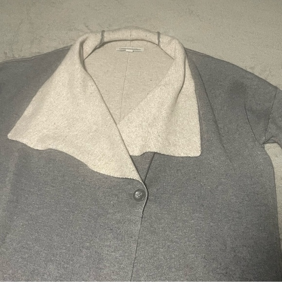 Catherine Malandrino one button cardi soft heavy wool blend size large grey - Picture 2 of 8